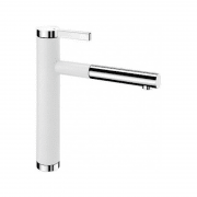 Смеситель для кухни Blanco LINEE-S однорычажный  выдвижной излив  хром  белый 518441