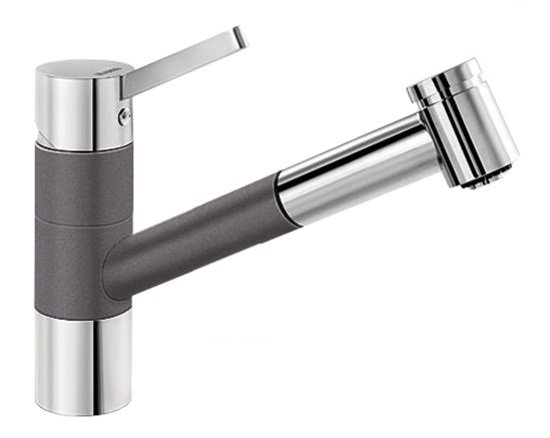 Змішувач для кухні Blanco Tivo-S SILGRANIT® змішувач хром / темна скеля 518798