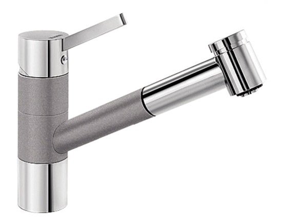 Смеситель для кухни Blanco Tivo-S SILGRANIT® однорычажный хром/алюметаллик 517611