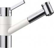 Смеситель для кухни Blanco Tivo-S SILGRANIT® однорычажный хром/белый 517613