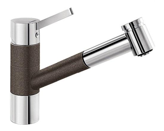 Смеситель для кухни Blanco Tivo-S SILGRANIT® однорычажный хром/кофе 517618