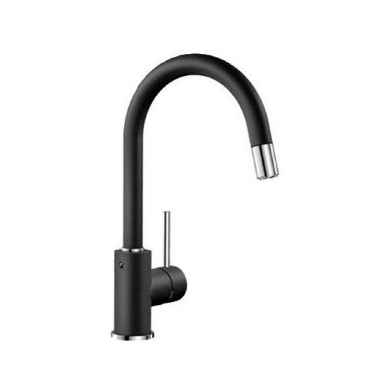 Змішувач для кухні Blanco Mida-S Silgranit одноважільний висувний вилив антрацит 521455