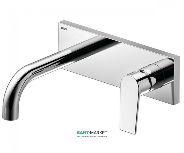 Смеситель для раковины однорычажный настенный скрытый Tres Project-Tres хром 21120001