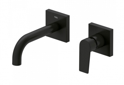 Змішувач для раковини одноважеля настінний прихований Tres Project-Tres чорний матовий 21120080NM