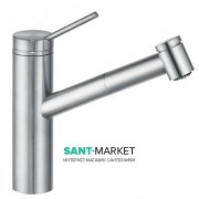  Смеситель для кухни KLUDI TANGENTA однорычажный  выдвижной излив  нержавеющая неполированная сталь 44941F875