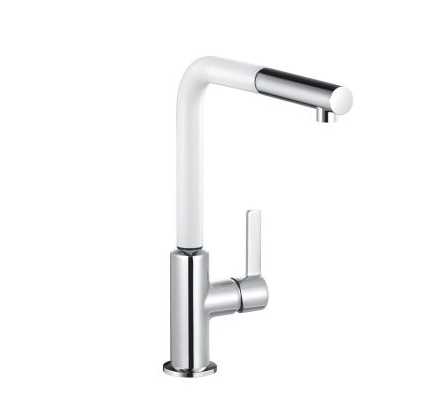 Смеситель для кухни Kludi L-ine S однорычажный хром/белый матовый 408519375