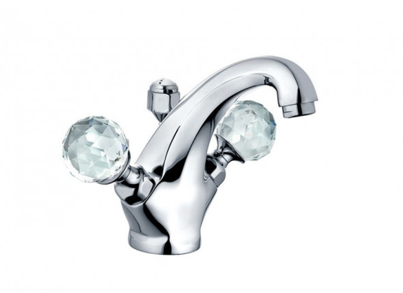 Змішувач для раковини KLUDI ADLON двухвентильний ручки кришталь хром 5101005G5