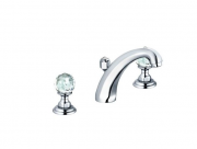 Cмеситель для раковины на 3 отверстия  KLUDI ADLON  высокий излив   ручки хрусталь  хром 5104305G5