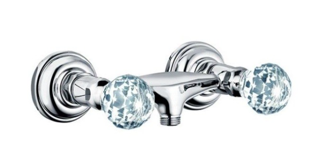 Смеситель для душа двухвентильный KLUDI ADLON ручки хрусталь латунь хром 5161005G5