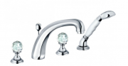 Змішувач для ванни на 4 отвори KLUDI ADLON ручки кришталь хром 5152405G5