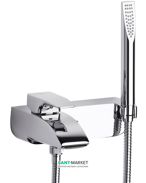 Смеситель для ванны Roca Thesis однорычажный с ручным душем хром A5A0150C00