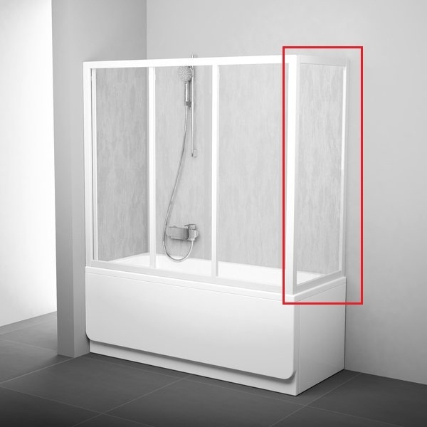 Бокова стінка для ванної Ravak Supernova APSV-80 білий профіль скло transparent 95040102Z1