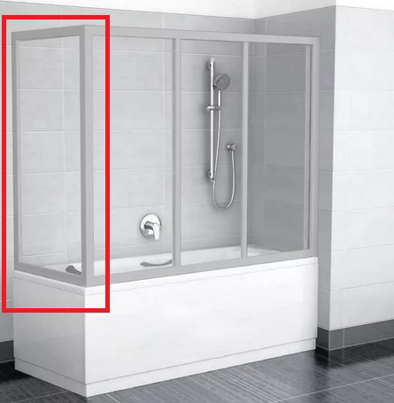 Боковая стенка для ванной Ravak Supernova APSV-80 профиль сатин стекло transparent 95040U02Z1