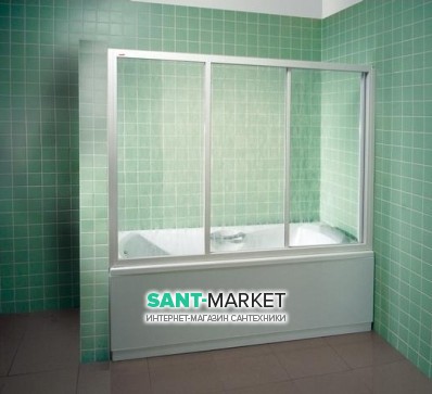 Шторка для прямоугольной ванны Ravak Supernova AVDP3-120 профиль сатин стекло transparent 40VG0U02Z1