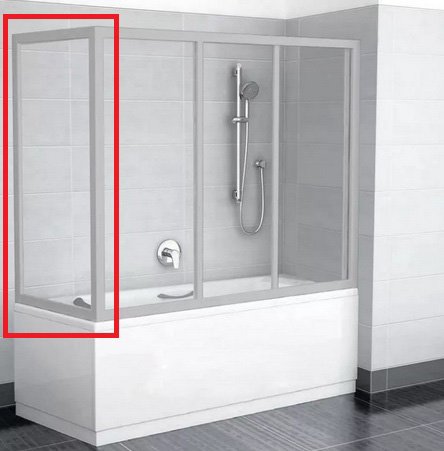 Бокова стінка для ванної Ravak Supernova APSV-70 профіль сатин скло transparent 95010U02Z1