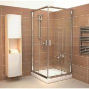 Двері душова прямокутна бічна Ravak Blix BLRV2K-90 профіль сатин прозоре скло 1XV70U00Z1