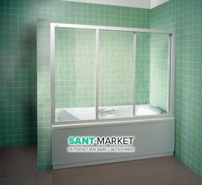 Шторка для прямокутної ванни Ravak Supernova AVDP3-120 профіль сатин скло transparent 40VG0U02Z1