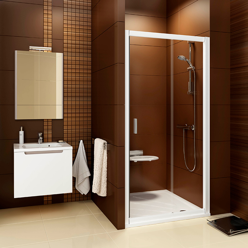 Двері душова прямокутна Ravak Blix BLDP2-110 профіль білий прозоре скло 0PVD0100Z1