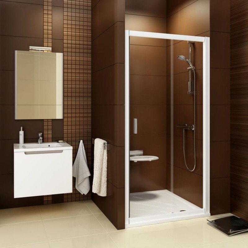 Двері душова прямокутна Ravak Blix BLDP2-120 профіль білий прозоре скло 0PVG0100Z1