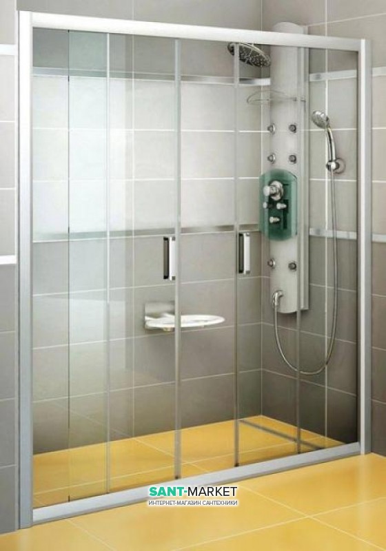 Дверь душевая прямоугольная Ravak Blix BLDP4-120 профиль сатин прозрачное стекло 0YVG0U00Z1