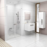 Дверь душевая прямоугольная Ravak Chrome CSDL2-100 профиль белый прозрачное стекло 0QVAC10LZ1