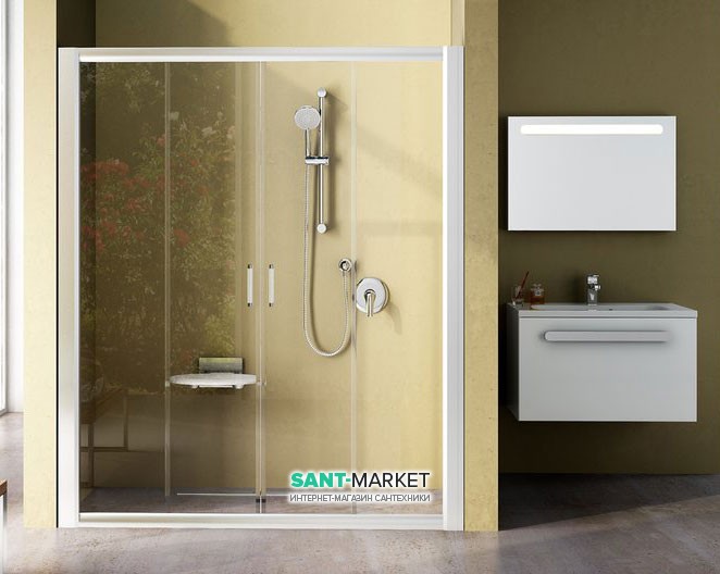 Двері душова прямокутна Ravak Blix BLDP4-160 профіль білий скло transparent 0YVS0100Z1