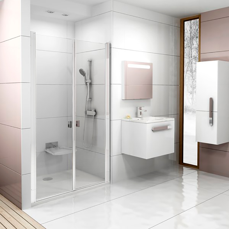 Двері душова прямокутна Ravak Chrome CSDL2-110 профіль білий прозоре скло 0QVDC10LZ1