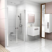 Двері душова прямокутна Ravak Chrome CSDL2-110 профіль білий прозоре скло 0QVDC10LZ1