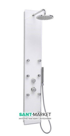 Гидромассажная панель для душа с термостатом Ravak Jet Glass стекло латунь хром X01452