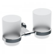 Дві склянки для зубних щіток з утримувачем Ravak Chrome CR 220 хромована латунь матове скло X07P189