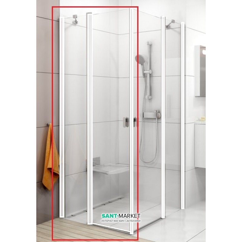 Дверь душевая распашная Ravak Chrome CRV2-120 белый профиль стекло transparent 1QVG0100Z1