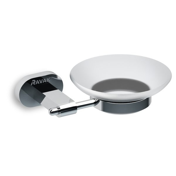 Мильниця з утримувачем Ravak Chrome CR 200.00 хромована латунь матове скло X07P187