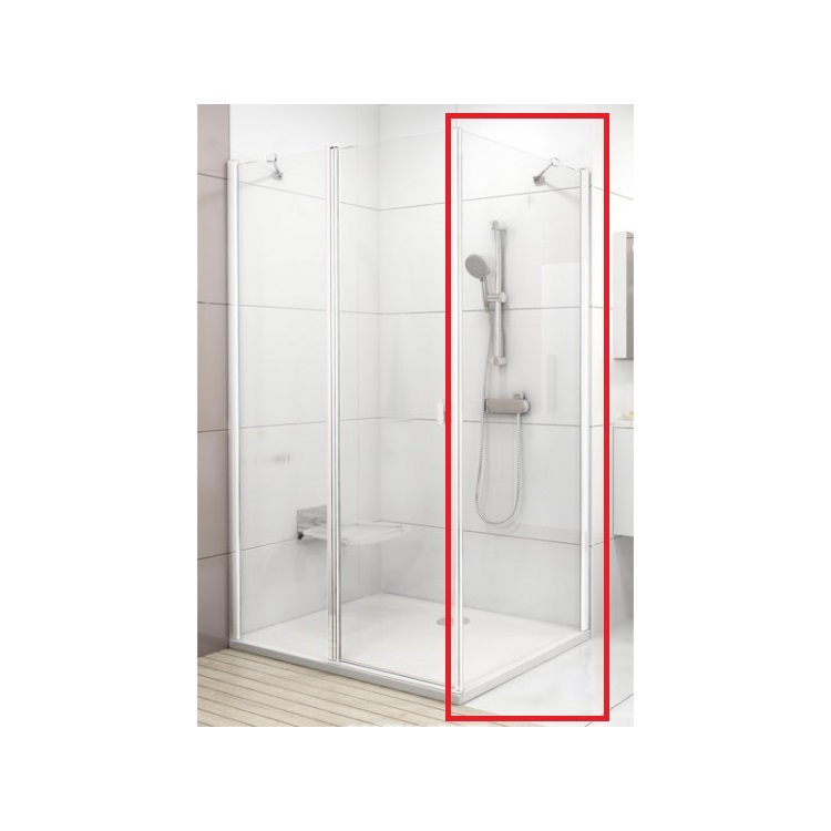 Стінка для душової кабіни Ravak Chrome CPS-90 білий профіль скло transparent 9QV70100Z1