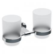 Два стакана для зубных щеток с держателем Ravak Chrome CR 220 хромированная латунь матовое стекло X07P189
