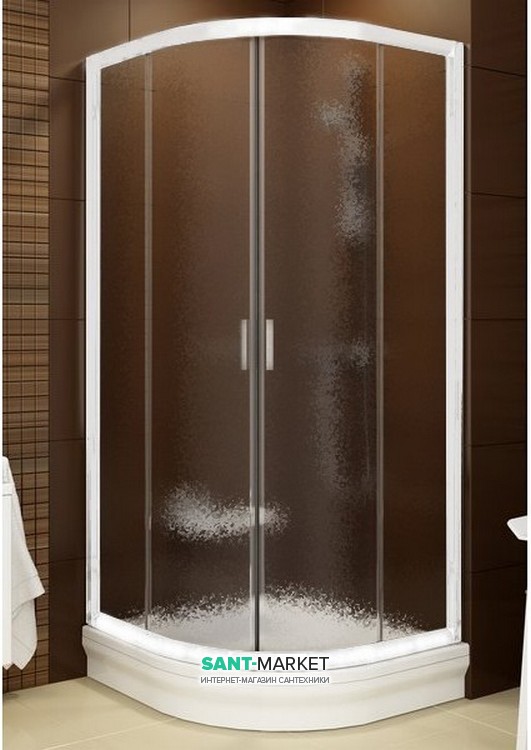 Душовий куточок напівкруглий Ravak Blix BLCP4-90 Sabina профіль білий скло grape 3B270140ZG