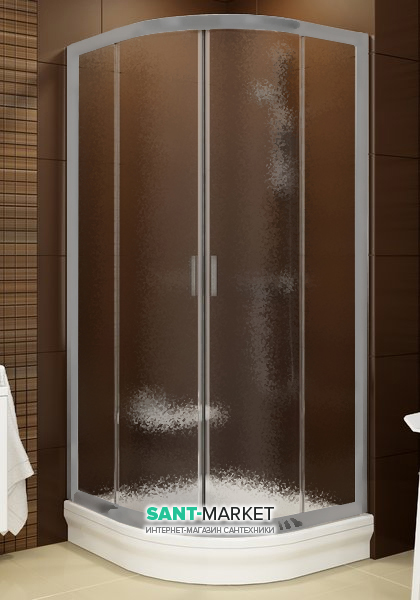 Душевой уголок полукруглый Ravak Blix BLCP4-90 Sabina профиль полированный алюминий стекло grape 3B270C40ZG
