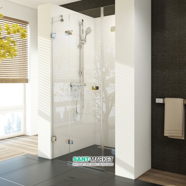 Двері душова трьохелементна Ravak Brilliant BSD3-110 L профіль хром скло transparent 0ULD0A00Z1