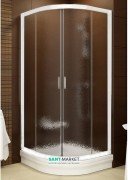 Душевой уголок полукруглый Ravak Blix BLCP4-80 Sabina профиль белый стекло grape 3B240140ZG