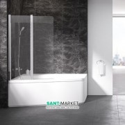 Шторка для прямокутної ванни Ravak 10 ° 10CVS2-100 L двохелементна профіль полірований алюміній скло transparent 7QLA0C03Z1