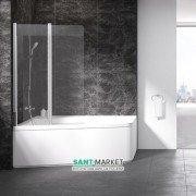 Шторка для прямокутної ванни Ravak 10 ° 10CVS2-100 L двохелементна профіль полірований алюміній скло transparent 7QLA0C03Z1