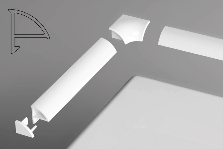 Декоративная планка для душевого поддона Ravak 6/1100 универсальная белая XB441100001