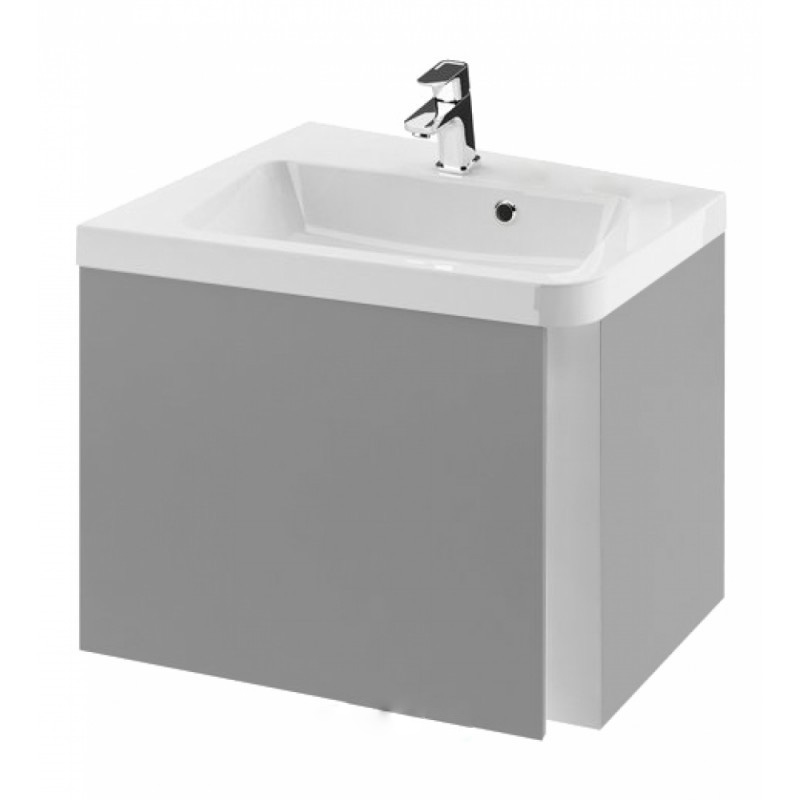 Тумба под угловую раковину подвесная Ravak 10° SD 650 L ДСП/МДФ серый глянец X000000746
