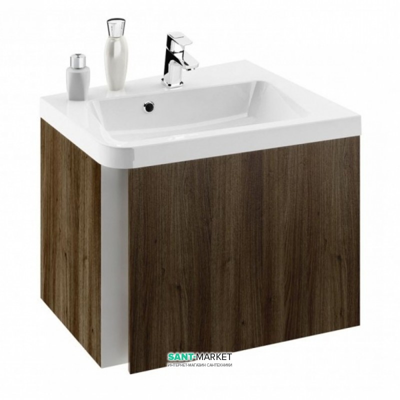 Тумба под угловую раковину подвесная Ravak 10° SD 650 R ДСП/МДФ темно-ореховый X000000750