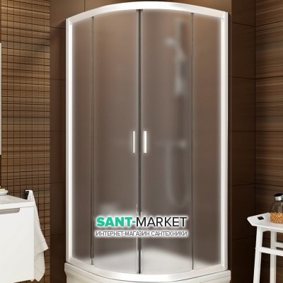 Душовий куточок напівкруглий Ravak Blix BLCP4-80 профіль білий скло grape 3B240100ZG