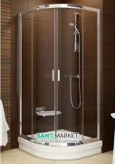 Душевой уголок полукруглый Ravak Blix BLCP4-80 профиль хром стекло grape 3B240C00ZG