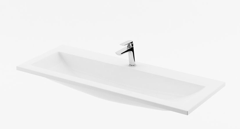 Раковина для ванної Ravak Clear 1000 с отвором штучний мармур біла XJJ01110000