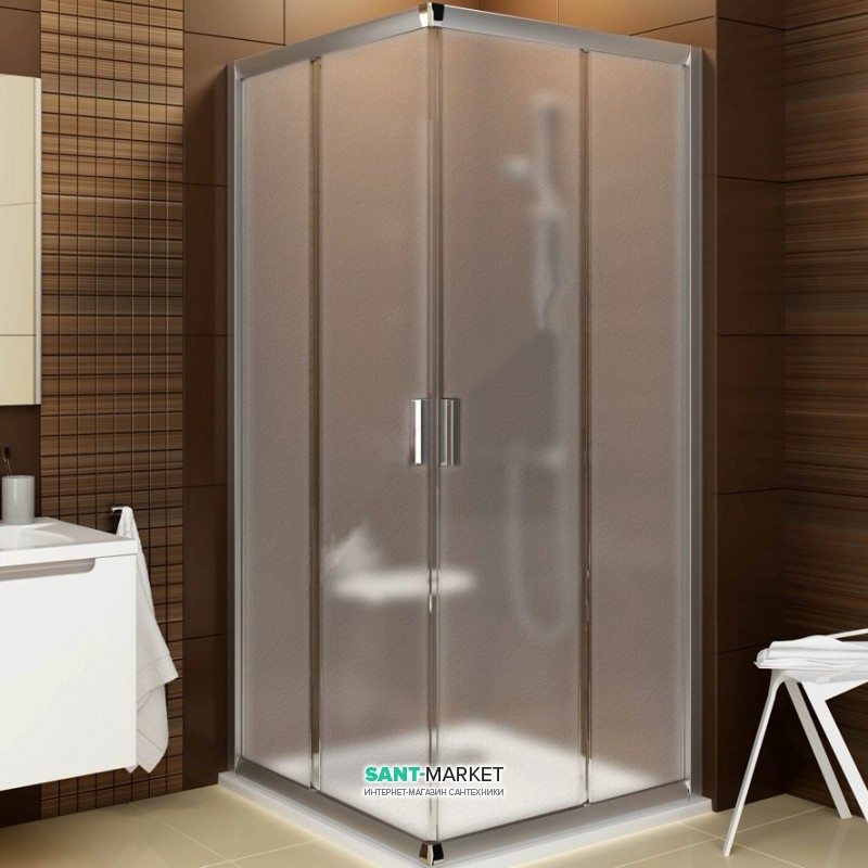 Душевой уголок квадратный Ravak Blix BLRV2K-100 профиль сатин стекло grape 1XVA0U00ZG