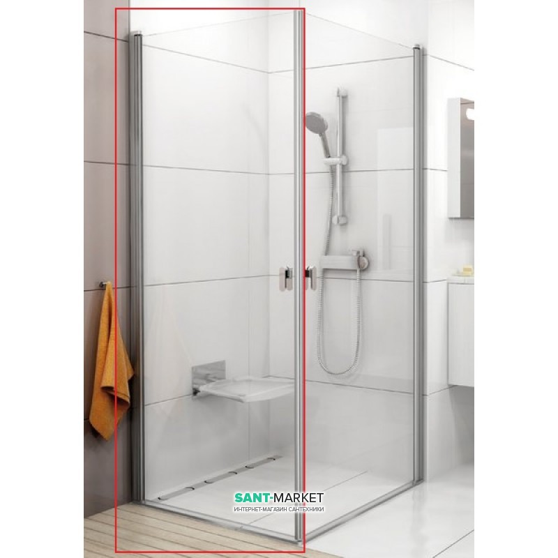 Дверь душевая распашная Ravak Chrome CRV1-100 профиль белый стекло transparent 1QVA0101Z1