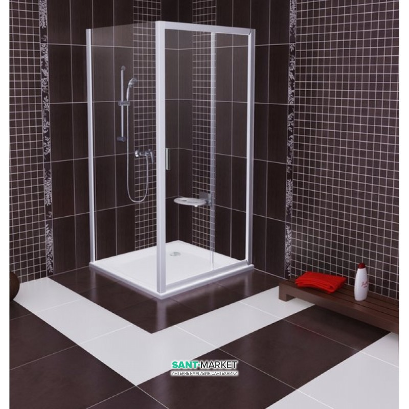 Стенка для душевой кабины Ravak Blix BLPS-80 профиль белый стекло grape 9BH40100ZG