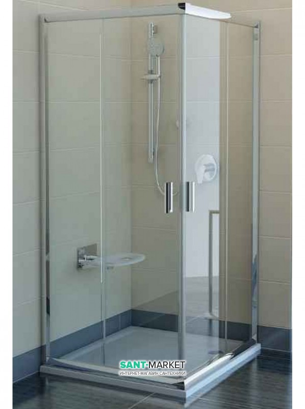 Душовий куточок квадратний Ravak Blix BLRV2-80 профіль сатин скло transparent 1LV40U00Z1